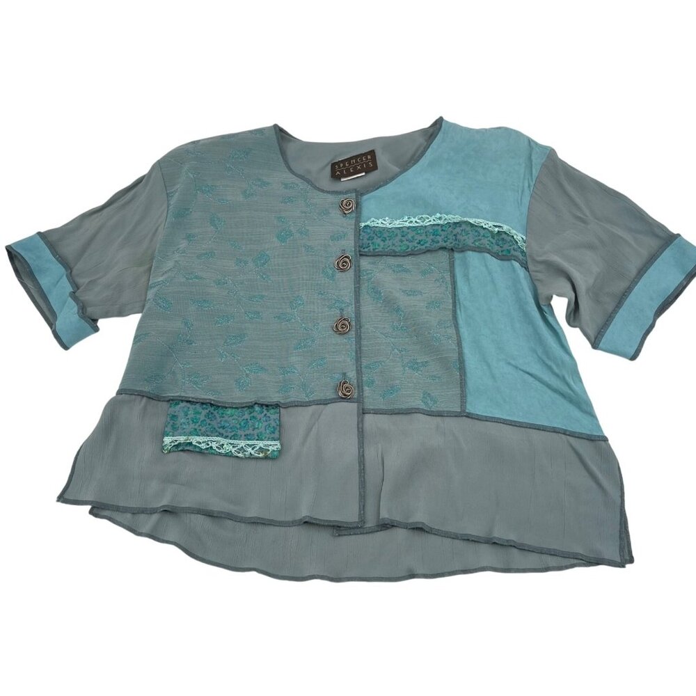 Spencer Alexis Women's size 12 Blouse Vintage 80 Lagenlook Art to Wear